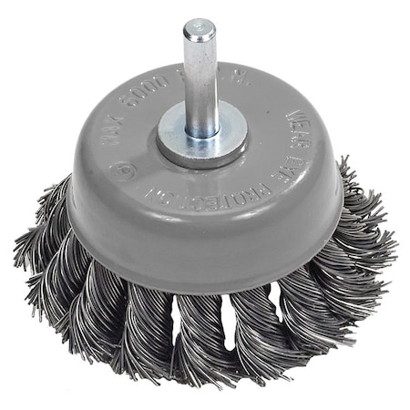 Walter Surface Technologies Allsteel 3 in. Mounted Wheel Cup Brush 09C370